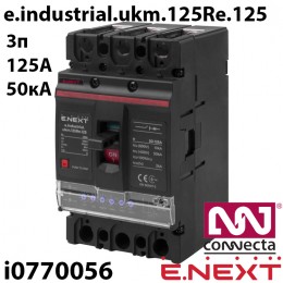 Силовий автоматичний вимикач E.NEXT e.industrial.ukm.125Re.125 з електронним розчіплювачем 125А 3Р