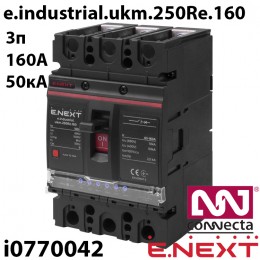 Силовий автоматичний вимикач E.NEXT e.industrial.ukm.250Re.160 з електронним розчіплювачем 160А 3Р
