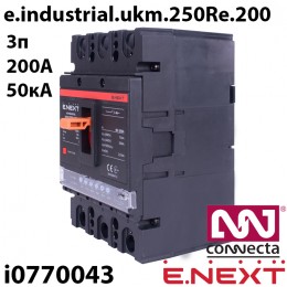 Силовий автоматичний вимикач E.NEXT e.industrial.ukm.250Re.200 з електронним розчіплювачем 200А 3Р
