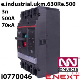 Силовий автоматичний вимикач E.NEXT e.industrial.ukm.630Re.500 з електронним розчіплювачем 500А 3Р