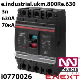 Силовий автоматичний вимикач E.NEXT e.industrial.ukm.800Re.630 з електронним розчіплювачем 630А 3Р