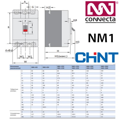 Силовий автоматичний вимикач CHINT NM1-125S/3300 40A