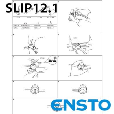 Двосторонній проколюючий затискач ENSTO SLIP12.1 (10-95)/(1,5-50)