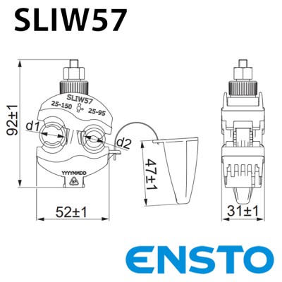 Проколюючий затискач SLIW57 (25-150)/(25-95) герметичный