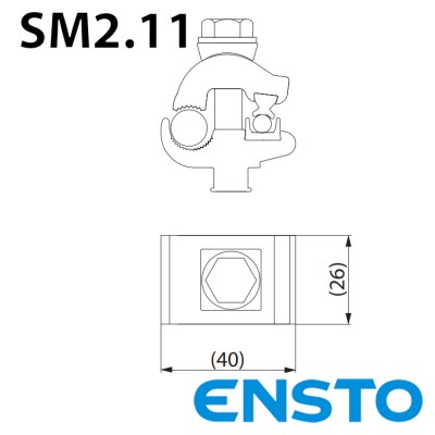 Затискач плашковий ENSTO SM2.11 (16-95)/(2,5-25) для зєднання мідних проводів з алюмінієвими