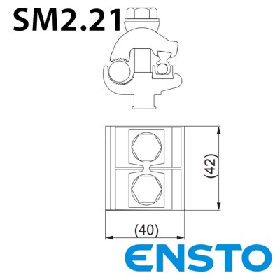 Затискач SM2.21 (16-120)/(6-35) для приєднання мідних проводів до алюмінієвих