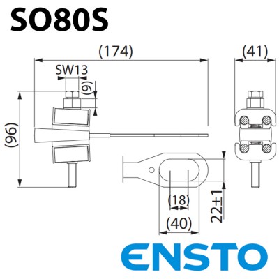 Затискач анкерний на планці ENSTO SO80S 4x(16-35)