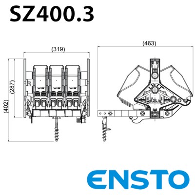 Рубильник щогловий ENSTO SZ400.3 на 3 полюси