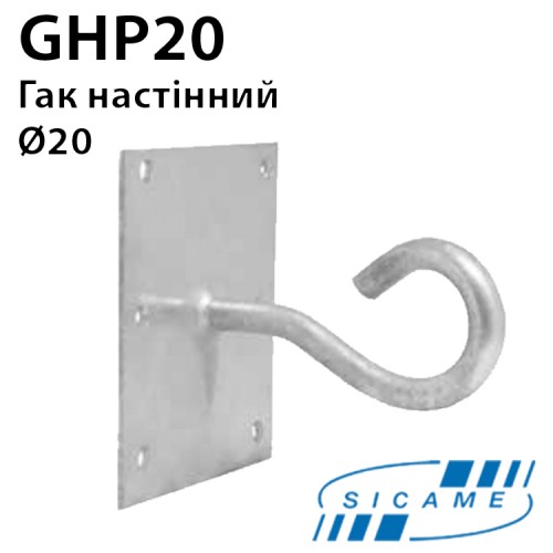 Гак для плоских поверхонь в комплекті з дюбелями GHP20M