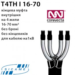 T4TH I 16-70 Кінцева термоусаджувальна муфта внутрішнього встановлення без наконечників